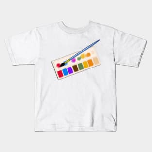 Watercolor Paints Palette | Paint Brush by Cherie(c)2021 Kids T-Shirt